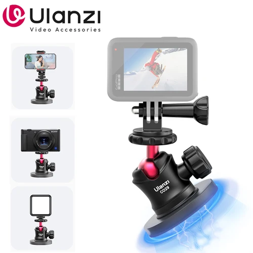 Imagen 1 del producto Ulanzi C029 Cámara de Acción soporte magnético de montaje de succión con tornillo 1/4 para Gopro Hero 13 12 teléfono Insta360 Ace Pro DJI Action 4