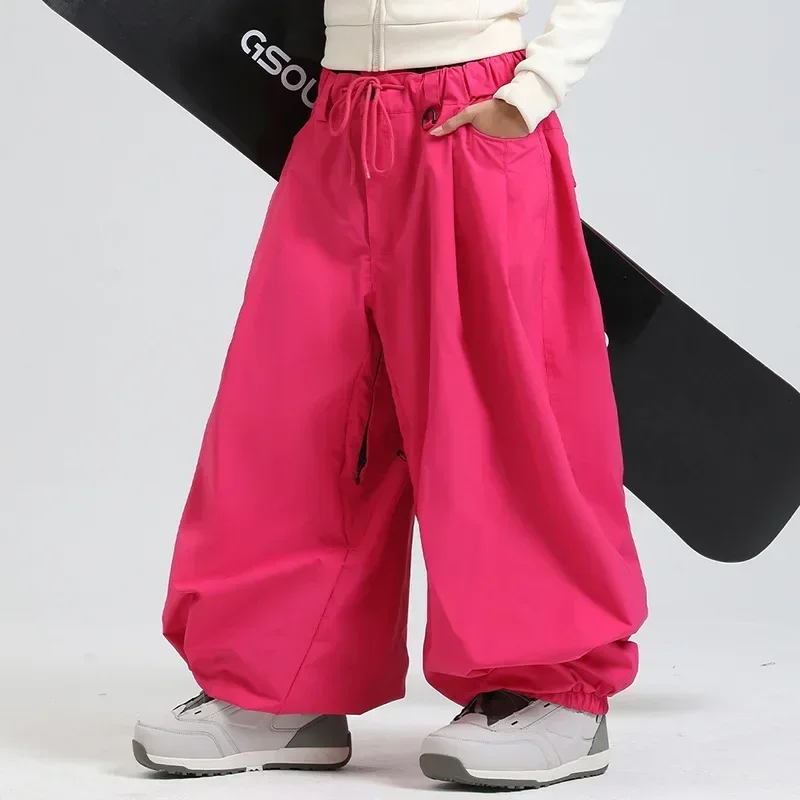 

New2025 Skiing Pants Women's Wide Leg Ski Men's Waterproof Winter Warm Outdoor Double Board Breathable Windproof Warm Loose Wear