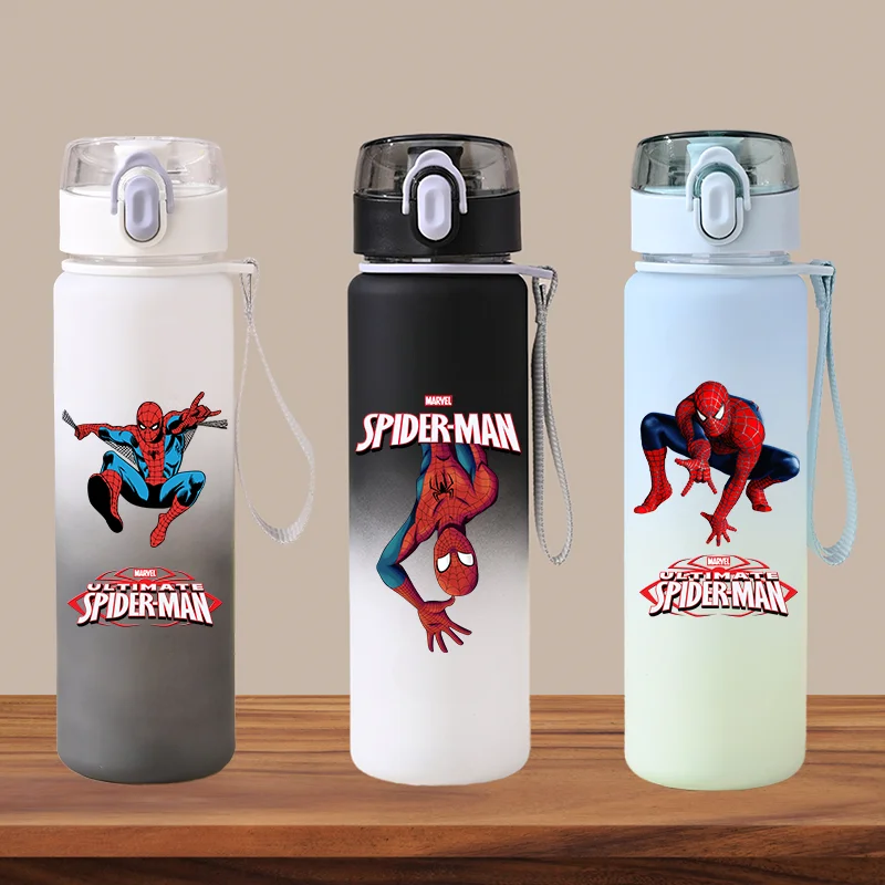 550ML Large Capacity Marvel Spider Man Gradient Color Childrens Water Cup Portable Plastic Aldult Outdoor Sport Water Bottle