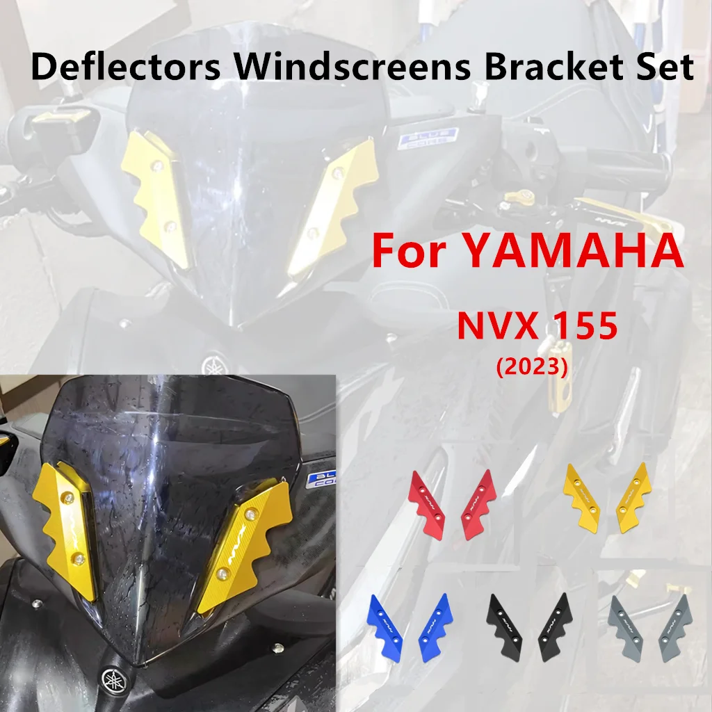 Motorcycle Deflectors Windscreens Bracket Set Aluminium Alloy Fixing Code Decorative Strip For YAMAHA NVX155 AEROX155 2023