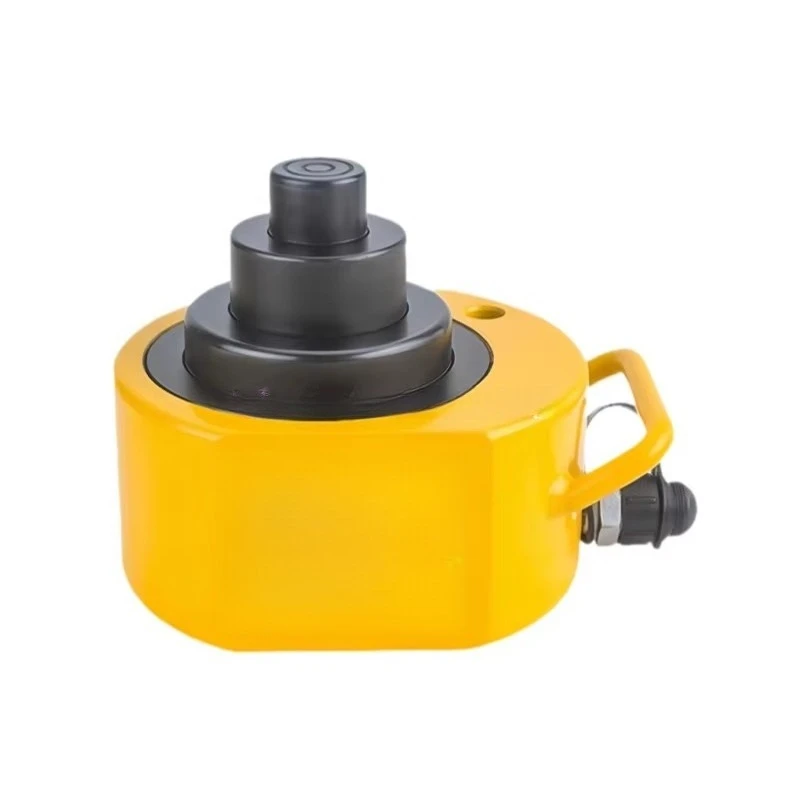 Jack Silinder Ram Hidrolik 100T Portabel Alat Pengangkat Baja 69Mm Profil Rendah dengan Pompa Listrik Manual Beban Kapasitas 10/20/50T