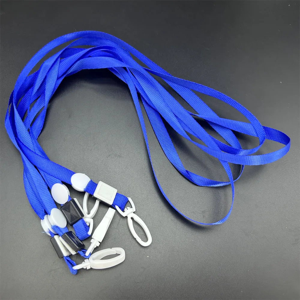 30pcs ID Badge Holder Name Tag Bags Case Lanyard Blue Color Identity Tape Office Work ID Card Hanging Hand Rope Lanyards