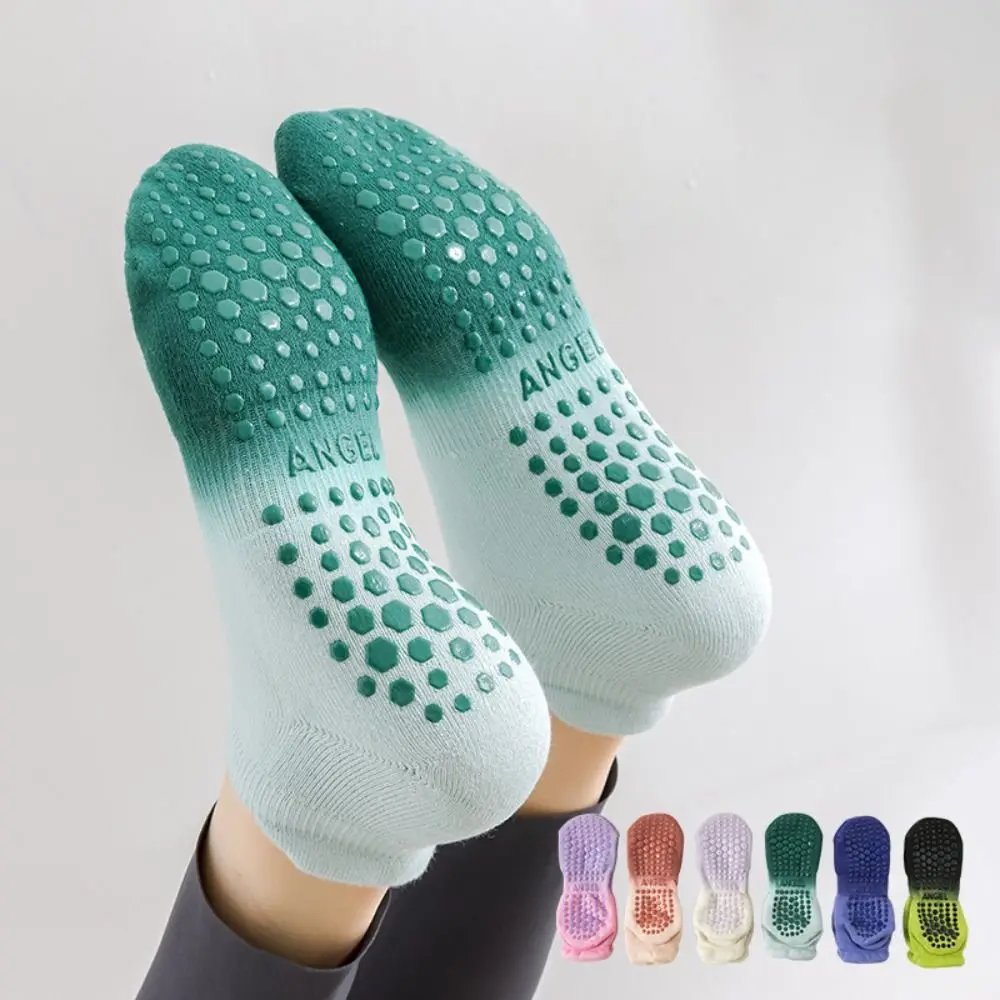 

Fashion Cotton Yoga Socks Silicone Gradient Color Pilates Sock Low-Cuff Non-slip Floor Socks