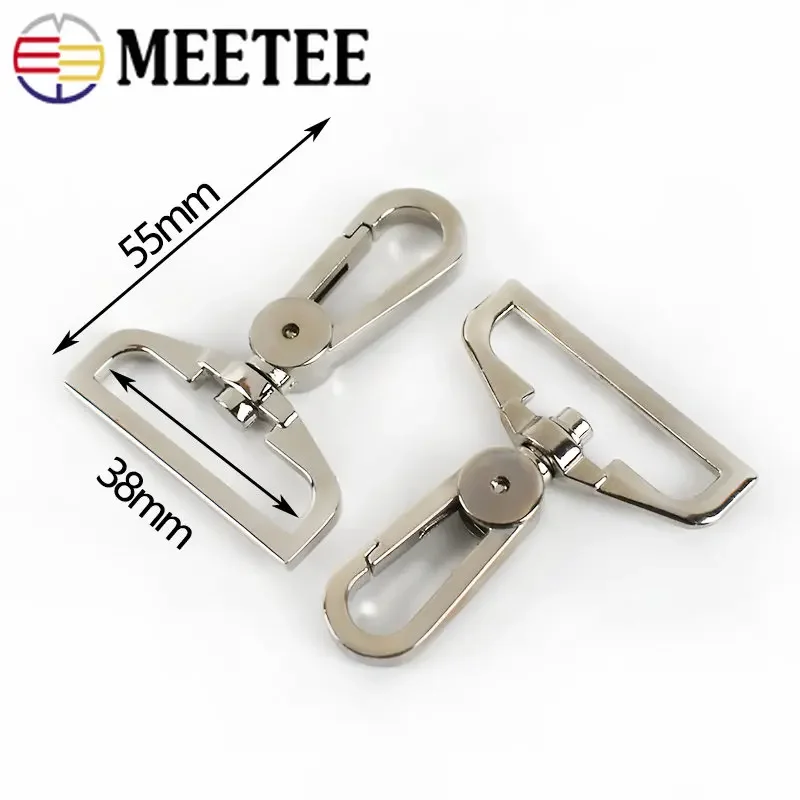 2/5Pcs Meetee 38mm Metal Lobster Buckles Swivel Trigger Clips Clasp Snap Hook Bags Strap Hang Buckle Carabiner Sewing Accessory