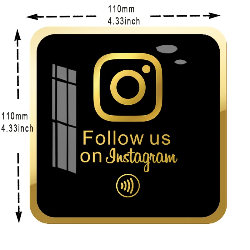 Imagem -03 - Acrílico Nfc Plexiglass Plate Tag Nfc Placa Placa Instagram