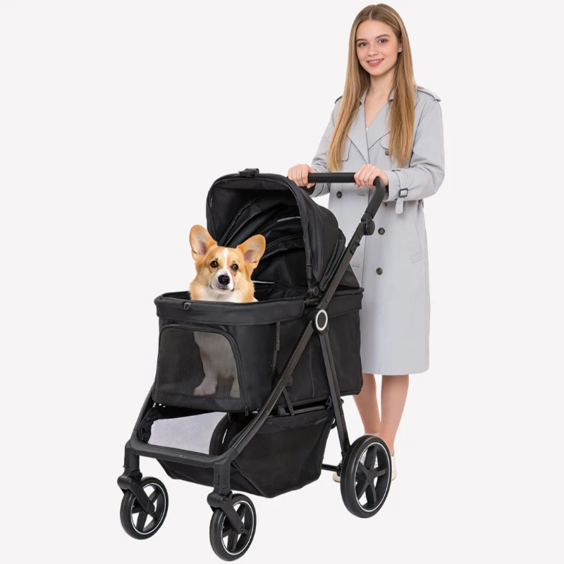 Carrito plegable ligero para perros y gatos pequeños y medianos