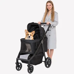 Carrito plegable ligero para perros y gatos pequeños y medianos