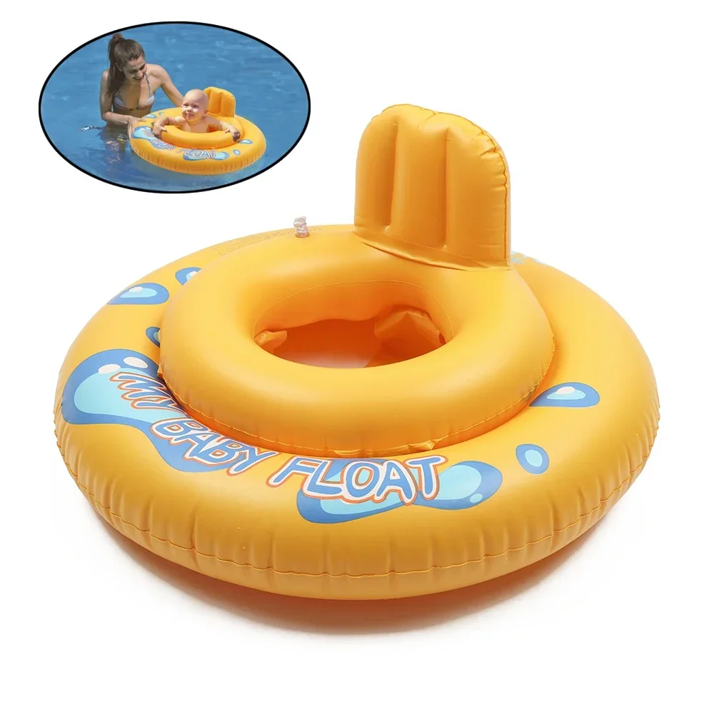 Swim Ring Baby Swimming Seat Baby Toys Cute Summer Inflatable Toddlers Bathtub Kids Wheels Portable Swimming Float Ring