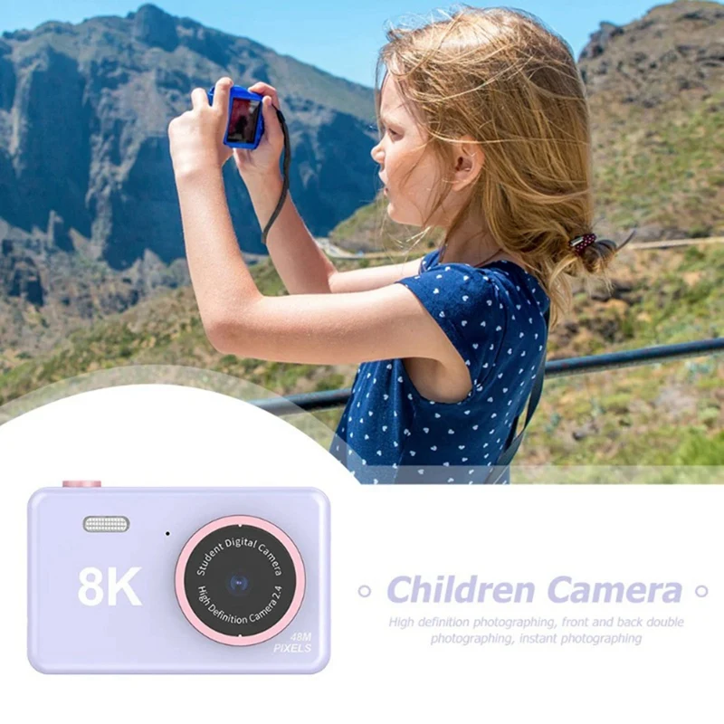 Student Digital Camera HD Digital 8K Portable Mini Video Camera Front And Rear Cameras Toy Gifts For Kids