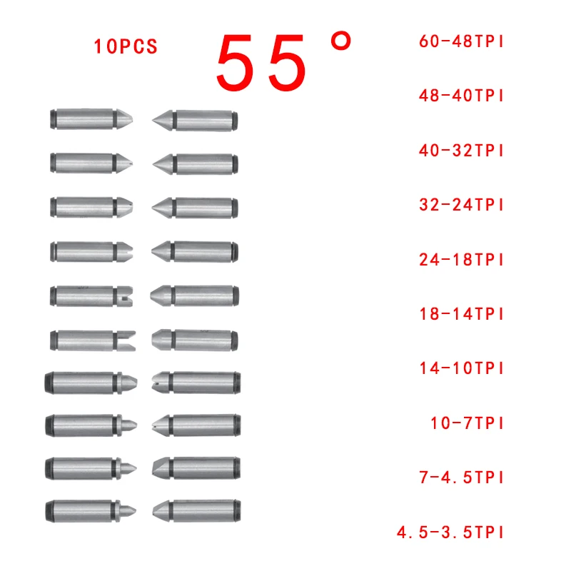 10 Pairs Digital Screw Thread Micrometers F0200 Inch Size Measuring Head 60°55° Proofreade 25 50 75 100 125 200 175