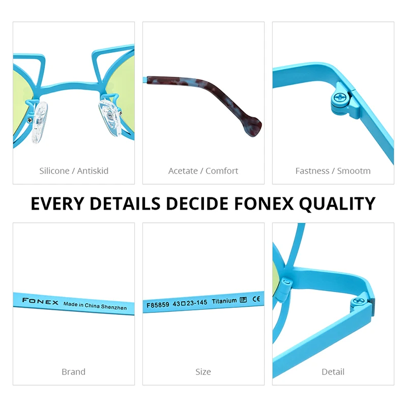 FONEX Titanium Sunglasses Women 2024 New Retro Vintage Small Polygon Polarized Sun Glasses for Men UV400 Shades F85859T