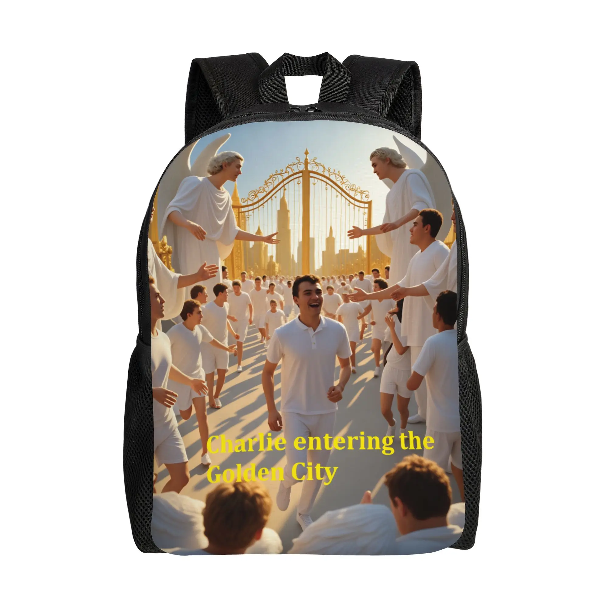 Charlie Kirk Angelic Advocate Backpack  Outdoor Backpacks Unisex Leisure School Bags Custom Soft Rucksack
