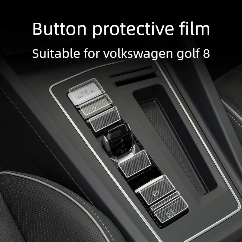 Für Volkswagen Golf 8 2021-2026 MK 8 Mittelkonsole Schaltknopffolie Auto-Knopfschutzfolie Transparente Innendekorationsfolie
