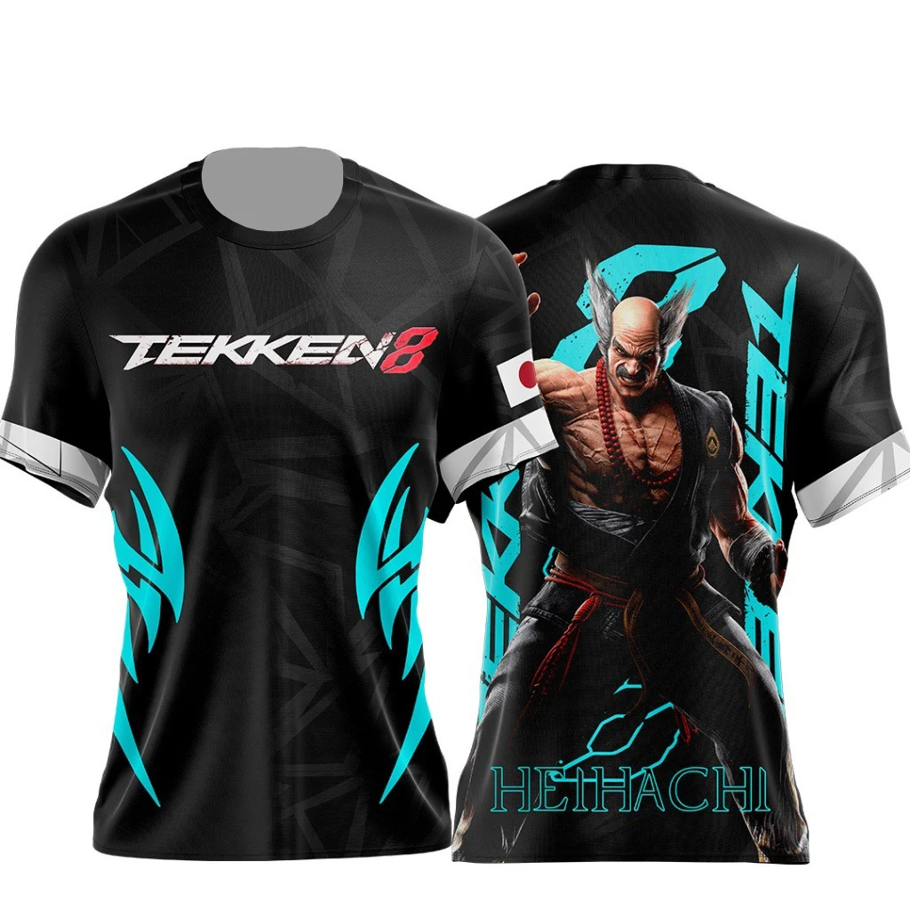 Sommerliches Casual 3D Tekken Jin Kazama Top Herren T-Shirt Damen T-Shirt Jungen Top Kinder Eltern-Kind Schnelltrocknend Kurzarm Kinder T-Shirt – Detail 6