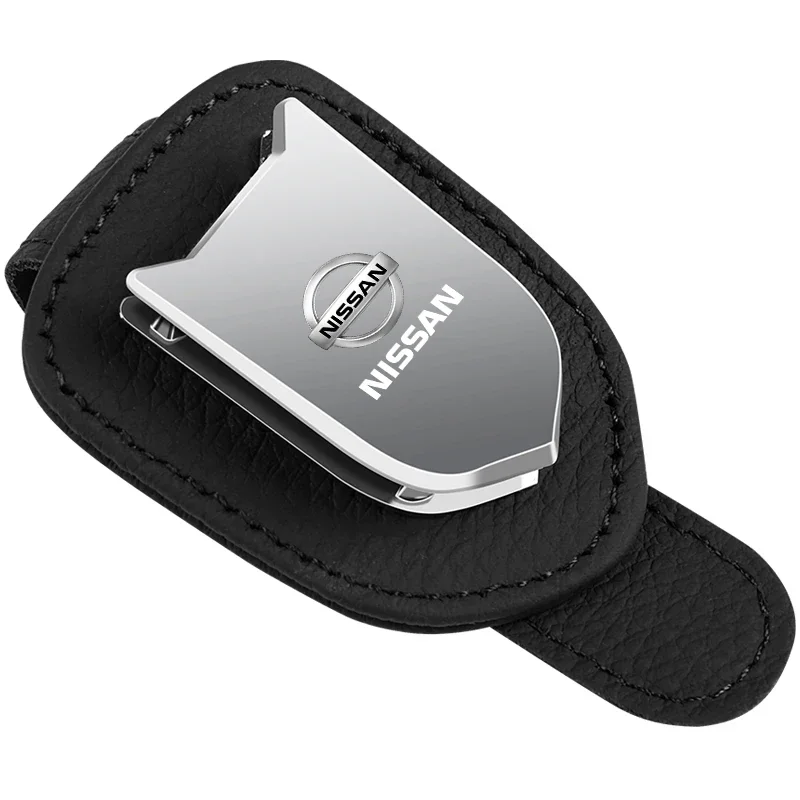 Car Auto Sun Visor Glasses Box Sunglasses Clip Card Ticket Holder For Nissan Nismo GTR Tiida Sylphy Teana X Wheel Center Caps