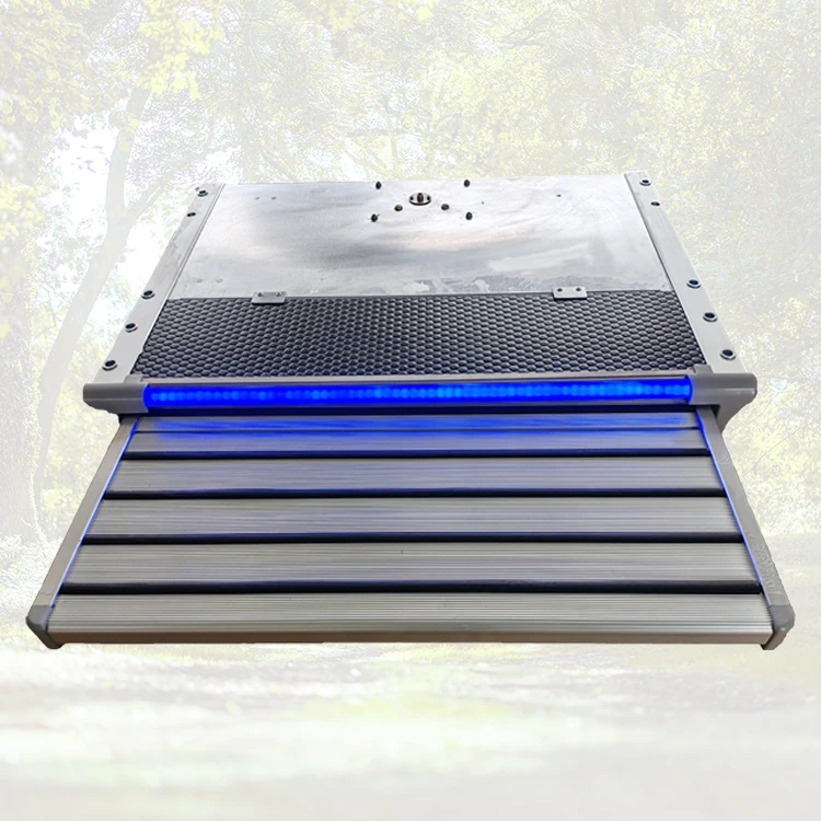 

Aluminum Alloy RV Sliding Step Carbon Steel Motorhome Steps With 12V LED Light Electric Sliding Caravan Steps For Van Or Truck