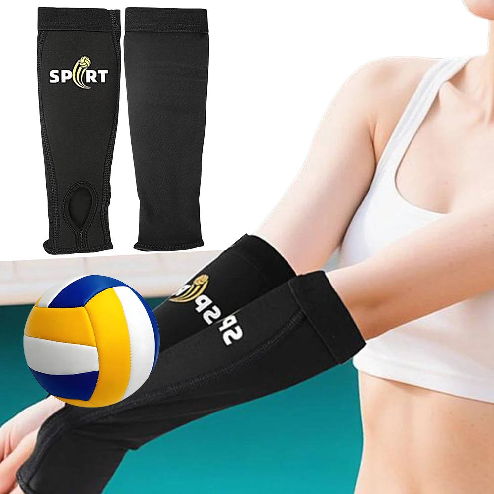 

1Pair Volleyball Arm Sleeves Passing Hitting Forearm Sleeves with Protection Foam Pads and Thumb Hole,Padded Volleyball Sleeves
