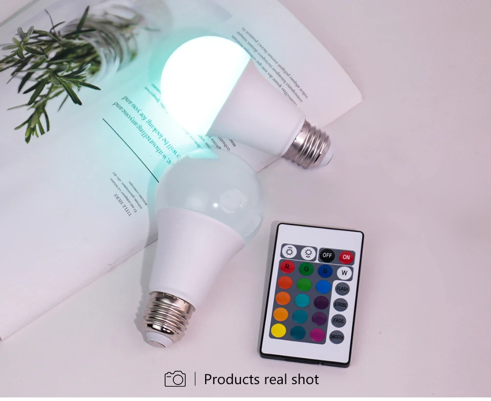 E27 LED RGB Lamp Spotlight Bulb 5W 10W 15W IR Remote Control Led Light Bulb Smart Led RGBW Lamp Home Decor LED Bulbs LED