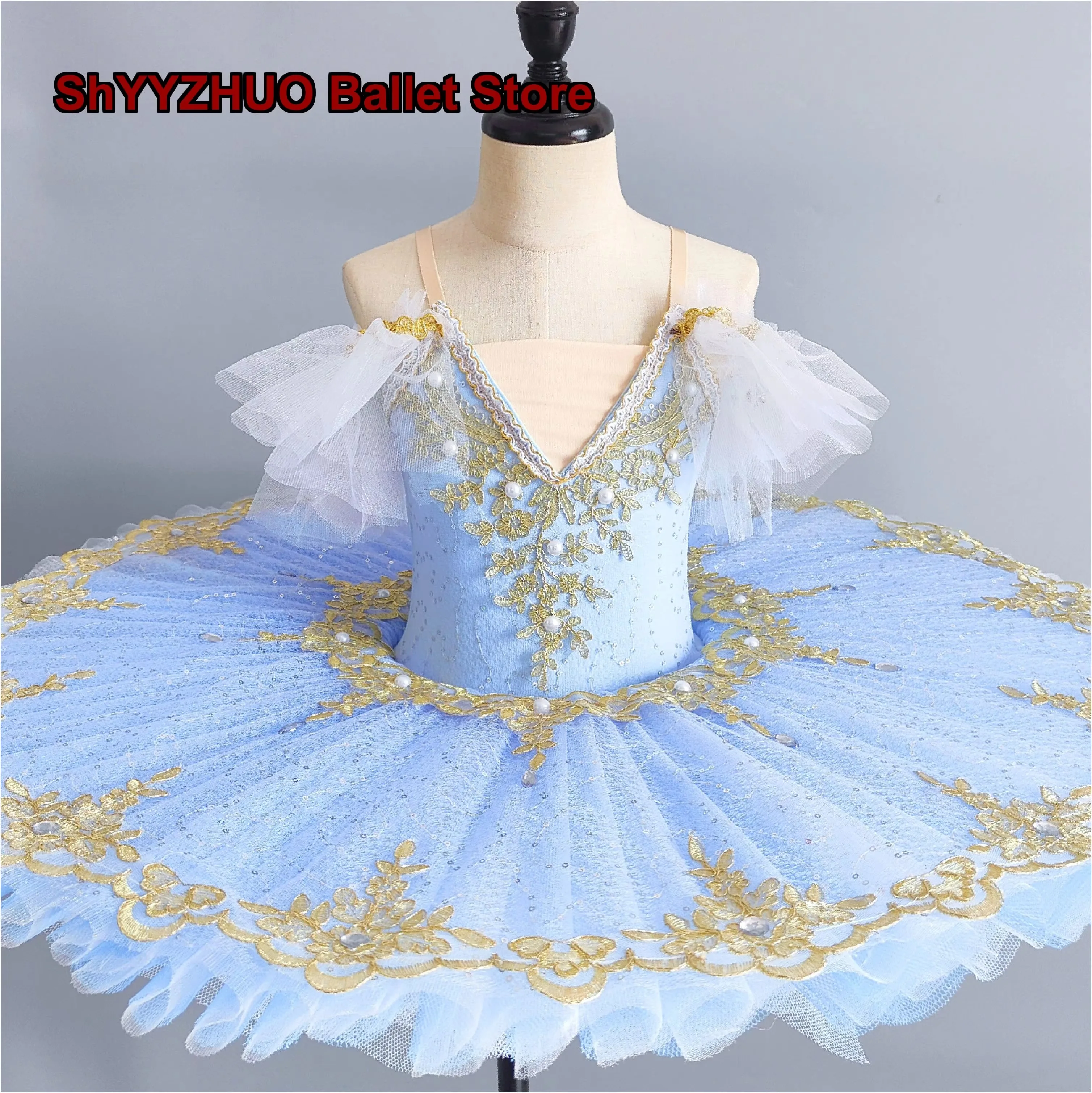 Children's Tutu Little Swan Light Blue Dress Performance Sleeping Beauty Stage Costume Girls
