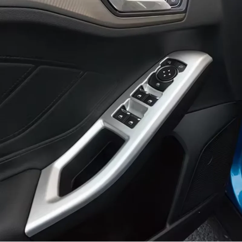 

LHD For Ford Focus 2019-2021 Carbon Fiber Car Interior Door Armrest Panel Window Lift Button Cover Trim Interior Accessories