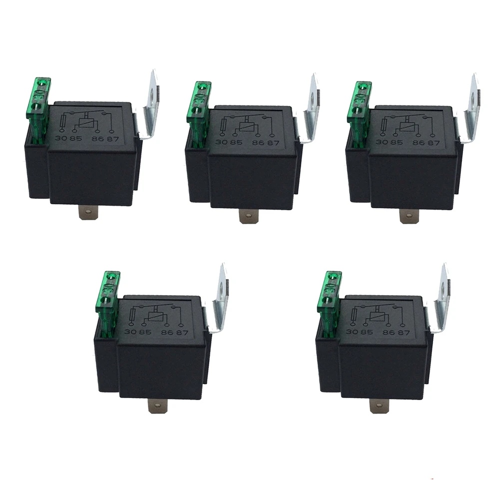 5PCS Automotive Relays 4 Pin 12V / 30A Auto Relay with Fuse, Coil Voltage VFSA30 DC12V Relais