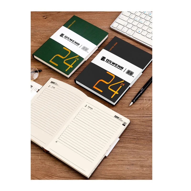 A19E-2024 Journal Notebook, 360 Pages Hardcover Leather Notebook For Women Men, 5.7X8.3Inch