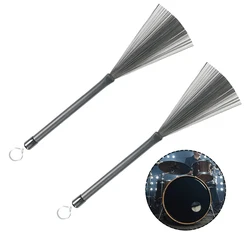 1/2pcs Jazz Drum Brushes 33.5cm Retractable Steel Wire Brushes With Anti-slip Plastic Handle Percussion Drumsticks Accessories