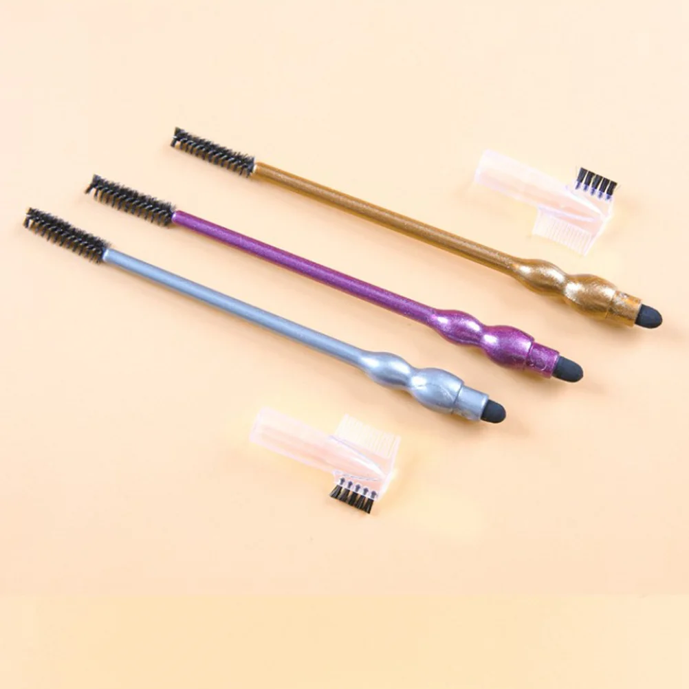 

9Pcs Double Head Brown Comb Eyebrow Brush Eyelash Curling Makeup Tool Compact Portable Eyebrow Eyelash Accessory