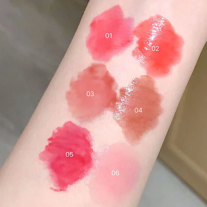 Rose Shimmer Heart Lipstick Pen Hydraterende Jelly Solid Lipgloss Getinte Spiegel Waterglans Roze Pomelo Kleur Lippenbalsem Cosmetica