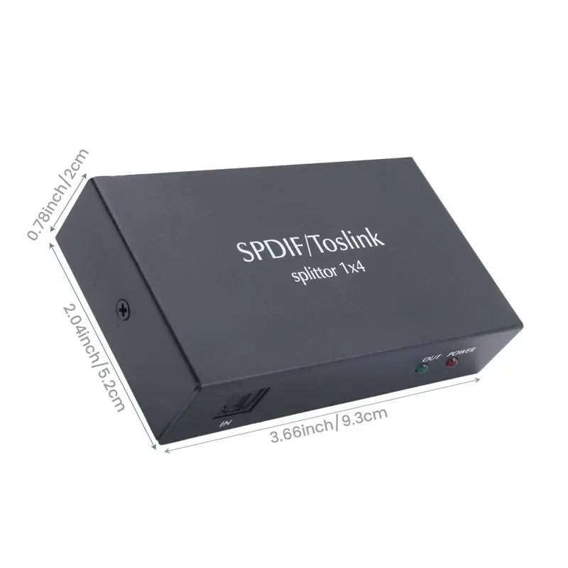 AS95 Digital Optical Audio Splitter 1x4 SPDIF Toslink Fiber Optic Audio Splitter 1 in 4 Out for Home Theater TV Soundbar