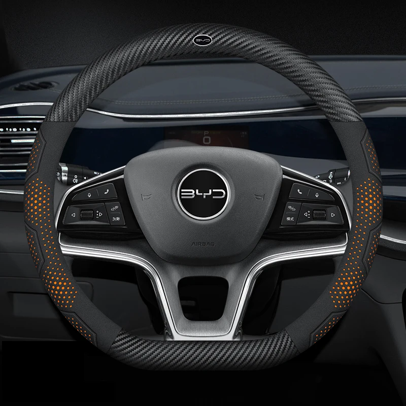 

Car Steering Wheel Cover For BYD Atto 3 Tang F3 E6 Yuan Plus Song Max F0 Qin G3 I3 Han Auto Interior Accessories