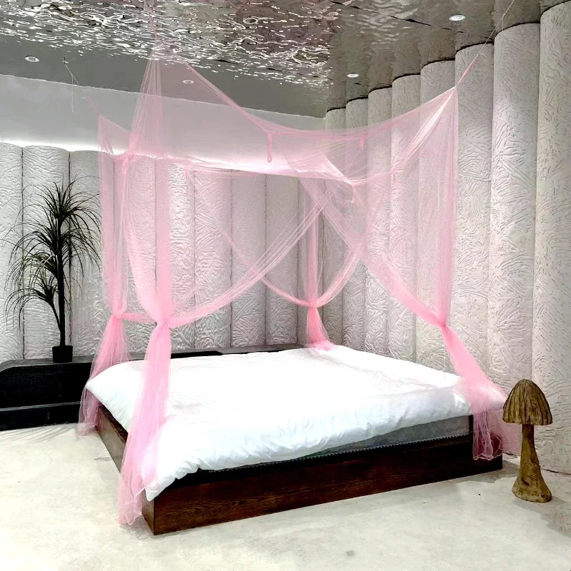 Mosquito Net White for Double Four Corner Bed  Post Bed Canopy Mosquito Net Full Queen King Size Bedding Canopy Bed Curtains