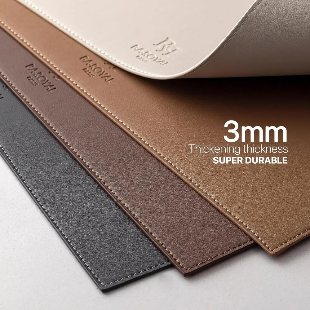 طقم سجاد طاولة من الجلد الصناعي باللون الرمادي مكون من 12 قطعة، قابل للغسل، مقاوم للحرارة، مقاوم للماء، غير قابل للانزلاق، سهل التنظيف للمطبخ وعلامة الطعام