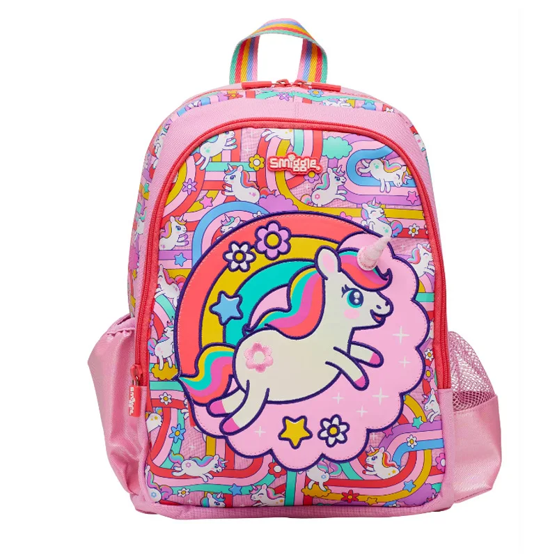 Genuine Australian Smigle Pink Unicorn Schoolbag Kindergartencartoon Shape Schoolbag Children'S Water Cup Pencil Bag