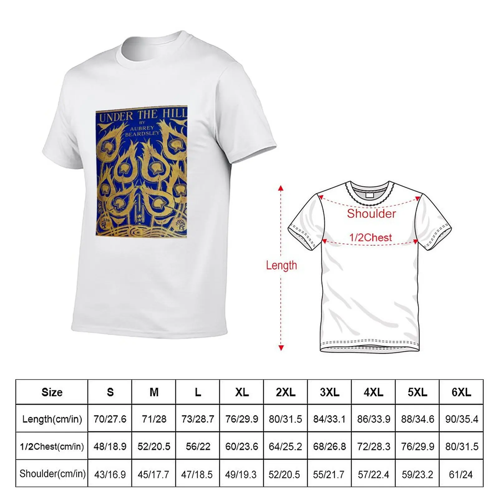 Aubrey Beardsley book cover T-Shirt Daily Wear Plain Short Sleeve Shirt