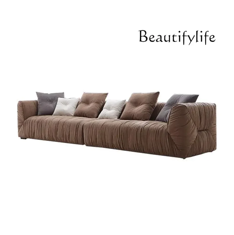 X35 Nordic Velvet Fabric Pleated Sofa Large Corner Sofa