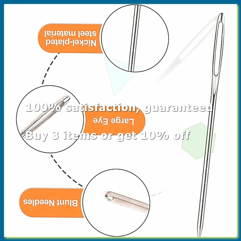 Darning Needle Big Eye Sewing Needle in Transparent Tube, Darning Needle for Wool, Crochet and Yarn Knitting-A27I