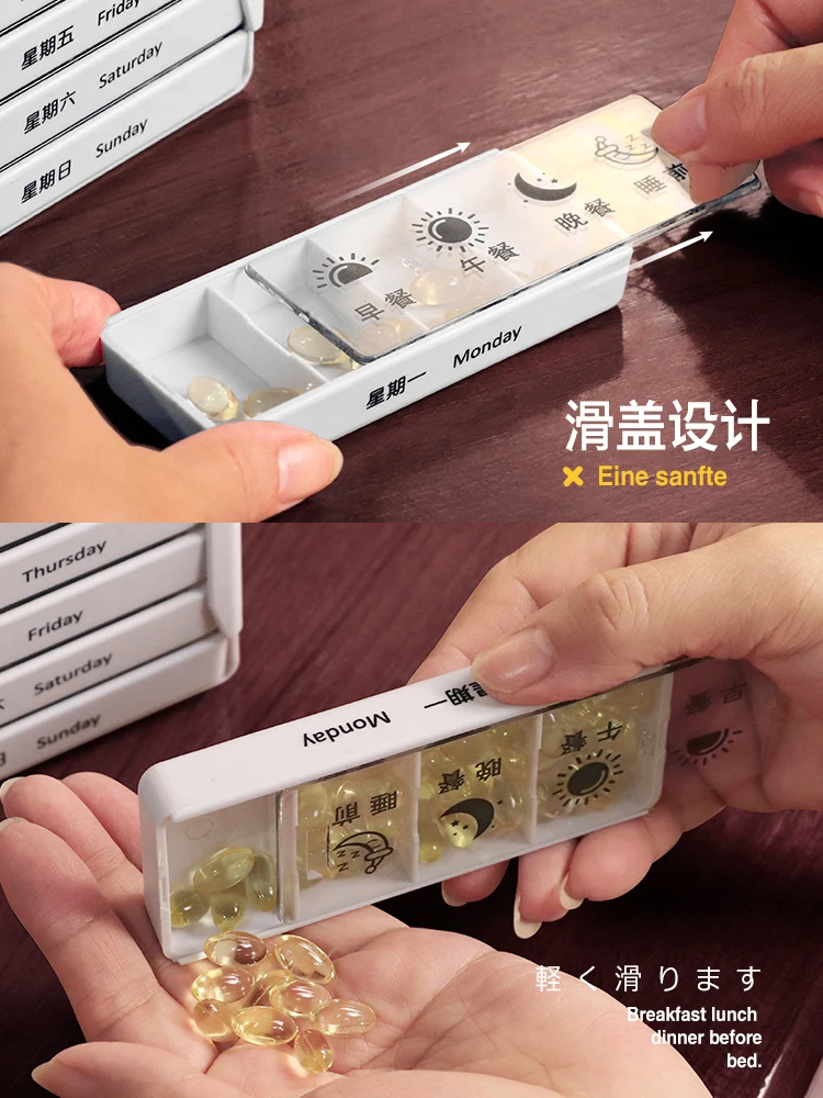 Medicine box 7 days large capacity sealed portable