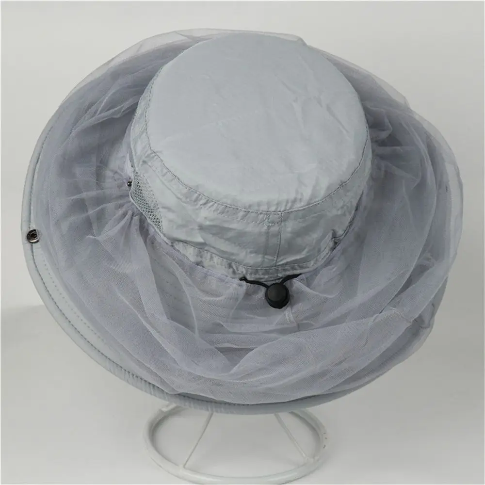 Sombrero de malla para protección facial, malla para pescar al aire libre, a prueba de mosquitos, Ligero, portátil, casco de seguridad, red de