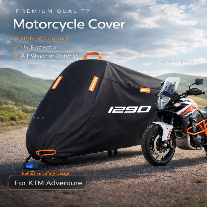 

For KTM 1050 1090 Motorcycle Cover Waterproof Thickened Polyester Tarpaulin UV Protective Outdoor Rain Dust Sun Scooter Cover