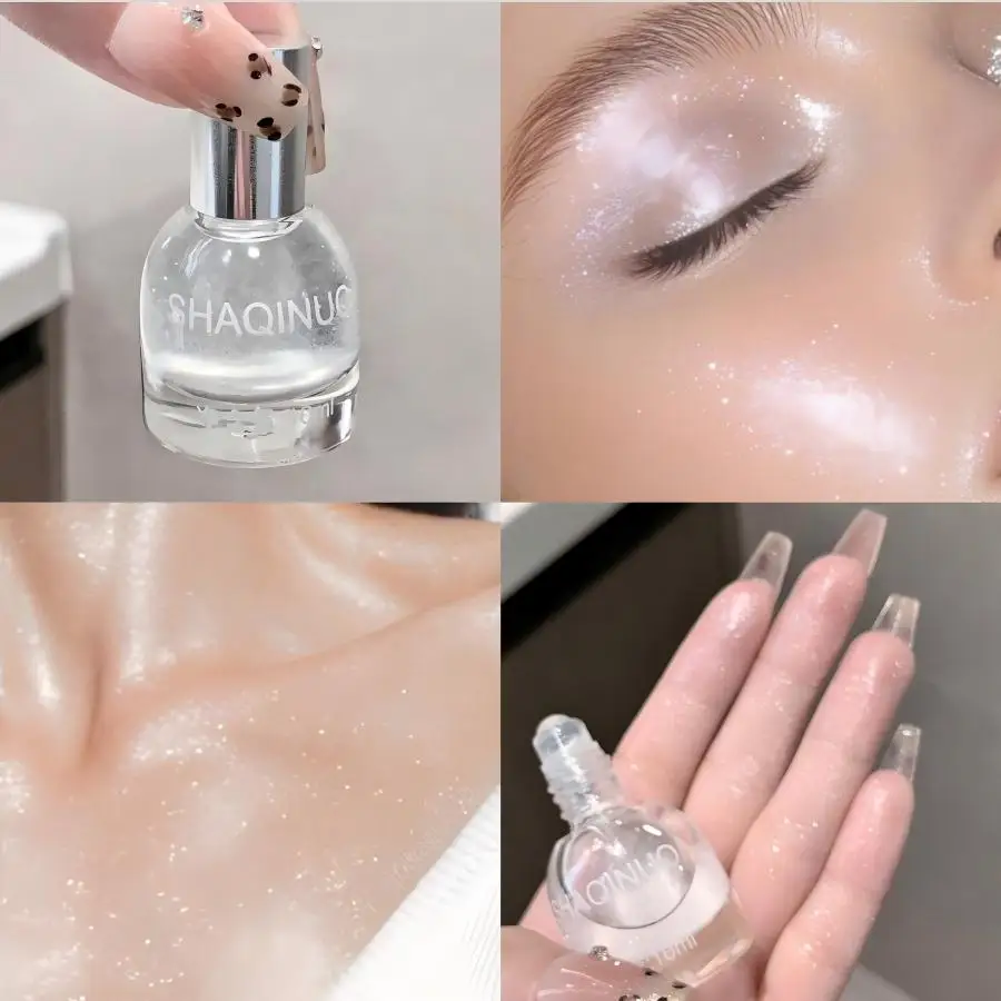 هايلايتر سائل، توهج ماسي مع لمعان دقيق، خفيف الوزن وقابل للبناء لإشراقة طبيعية في مكياج الوجه