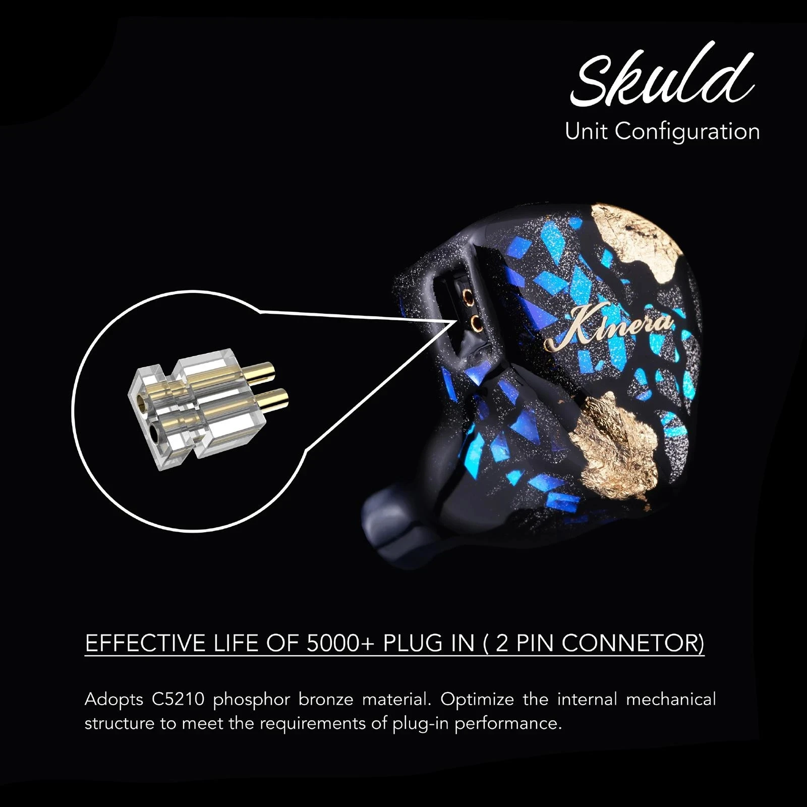 Kinera Skuld Wired Hifi Best In Ear IEMs Earphone Knowles Premium 5BA Driver Monitor with Detachable 2pin Balanced 4.4mm Cable