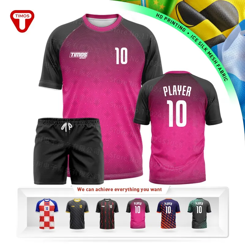 Custom T-Shirt Set Ice Silk Breathable Customed Number Name Team Culture Shirt Suite Men Women Sports Outdoor 3D Printed Set