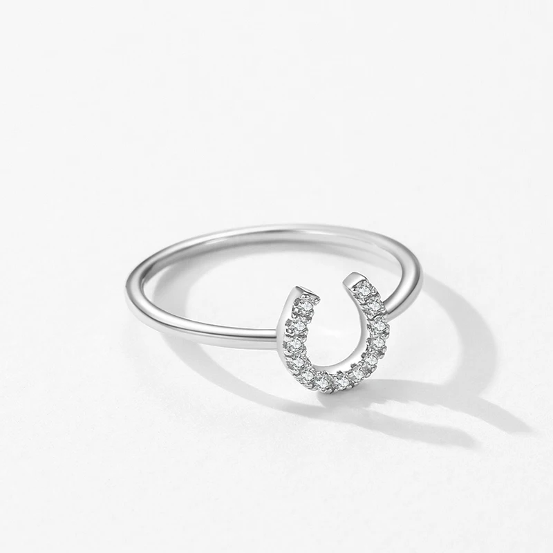 Ailmay-Bague en argent regardé 925 en forme de U pour femme, cerceau évidé, bijoux fins de fiançailles de mariage, Rotterdam, Kling CZ, mode