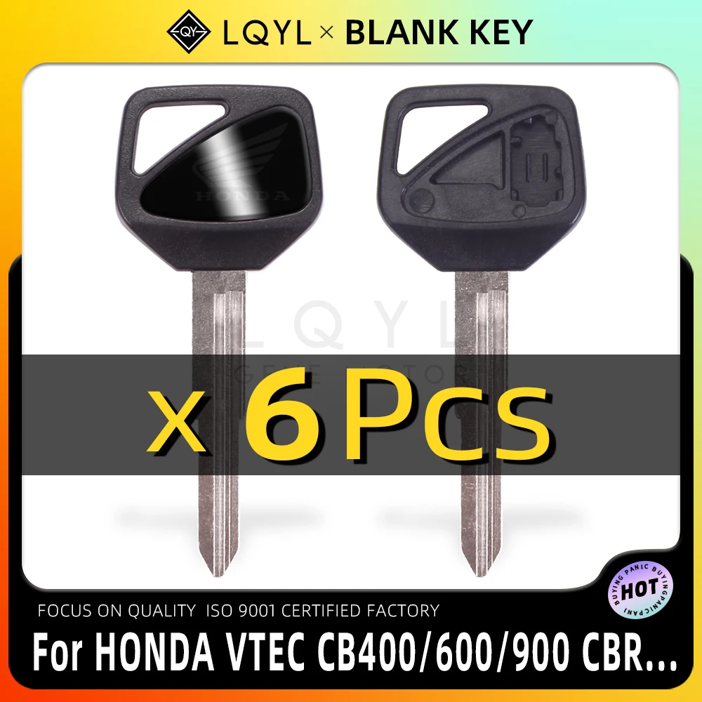 6Pcs New Blank Key Motorcycle Replace Uncut Keys For Honda CBR600RR F5 CB400 VTEC 1 2 3 4 Th CB1300 Hornet 600 CBR 929 954 1000