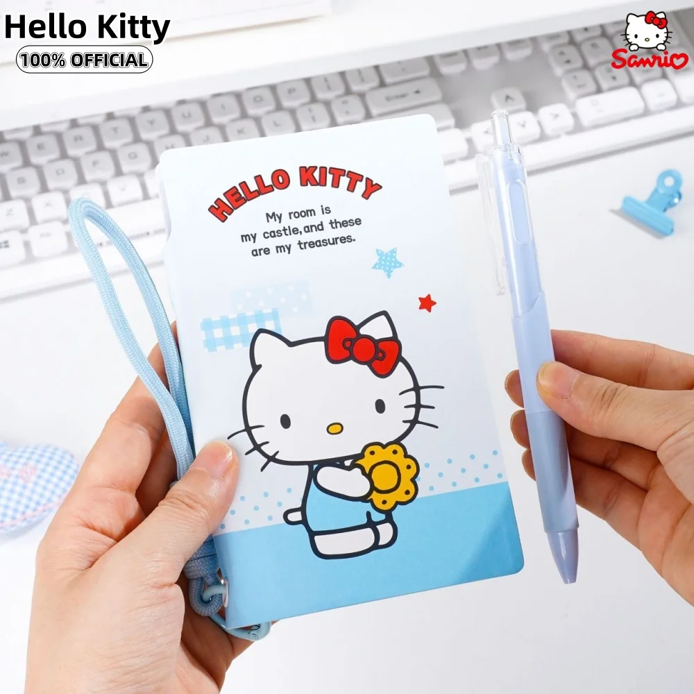 Genuine Sanrio Hello Kitty Pocket Notebook With Gel Pen Hand Lanyard For School Office Planner Notepad Travel Journal Teen Gifts