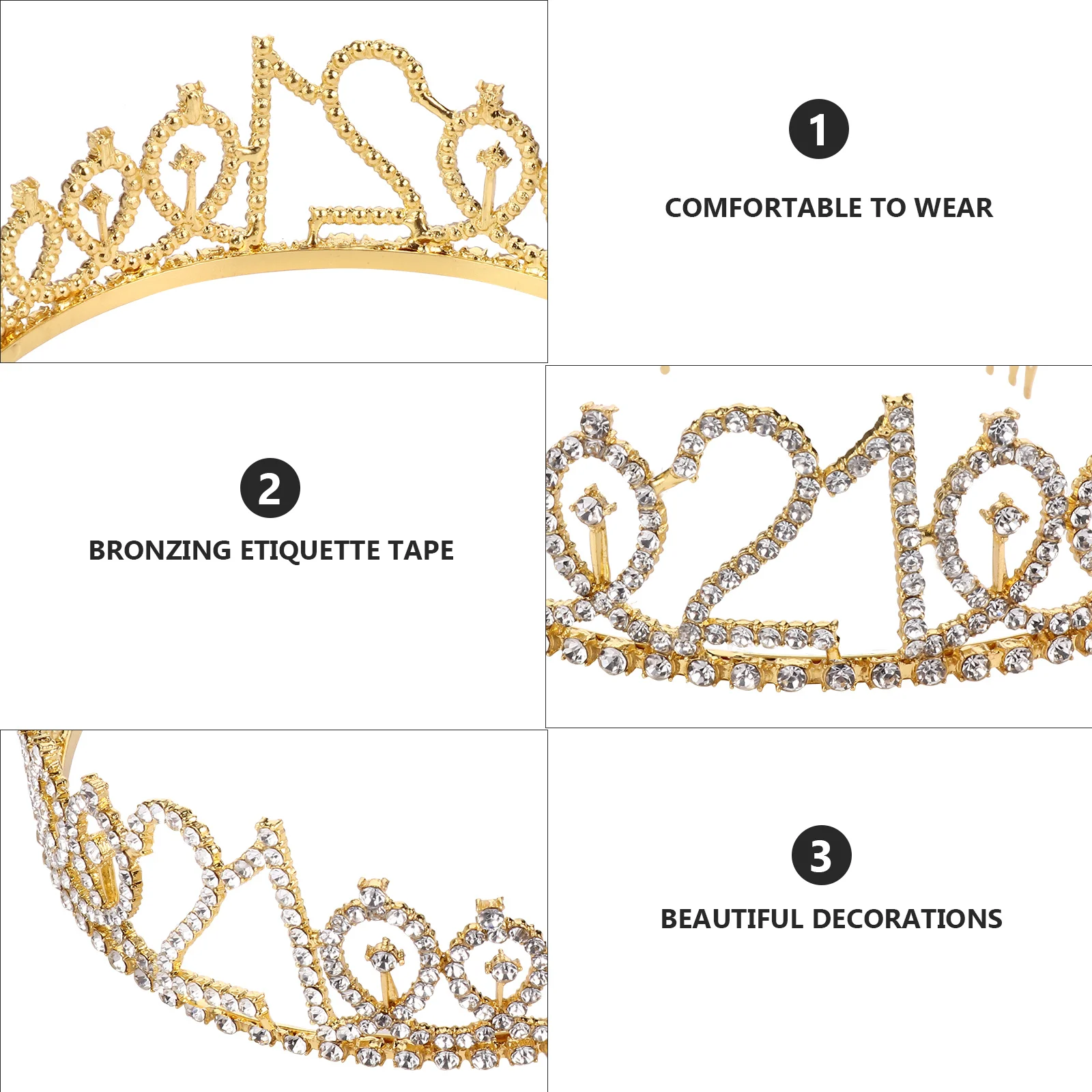 

2pcs Set Birthday Crown Sash Etiquette Belt Hot Stamping Comfortable Gift Ritual Belt Birthday Crown Set Headwear