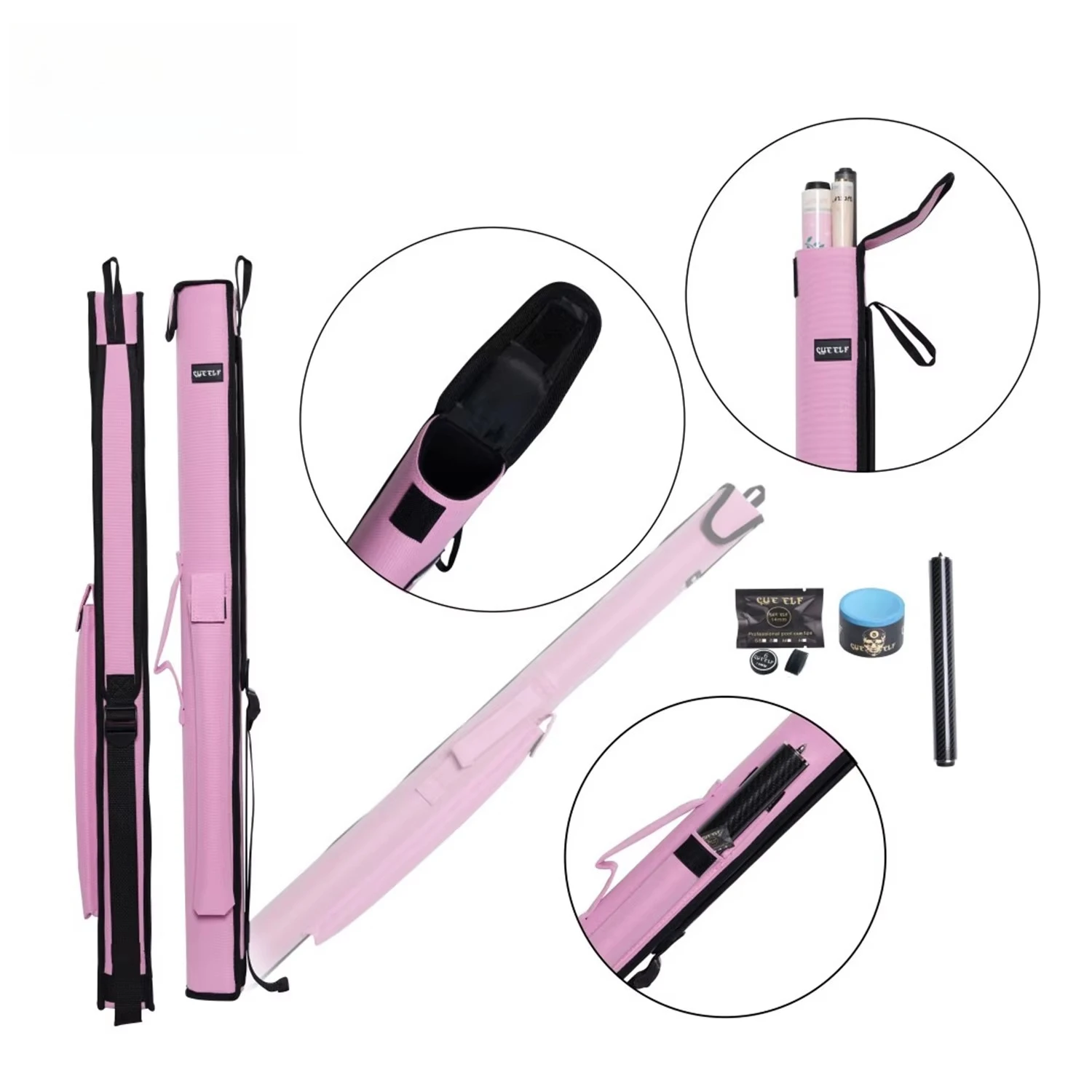 

Pink Pool 1B2S Cue case with Shoulder Strap and Handle Billiard Cue case Pool Table Accessories Billiards Equipment
