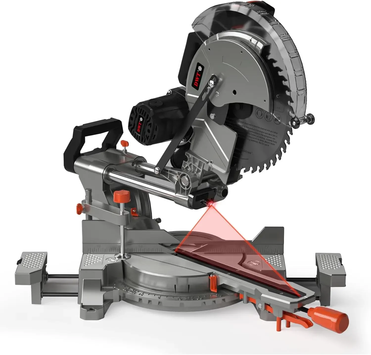 Sliding Miter Saw, 12-inch Compound Miter Saw with Double Bevel Cutting(-45°/0°/+45°)/Laser Guide/9 Positive Stops/3800RPM