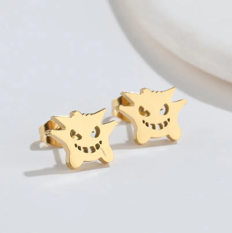 Pokémon Ears Stud Cartoon Figure Cool Little Monster Earrings Personality Fashion Ear Bone Nails Toys Accessories Birthday Gifts